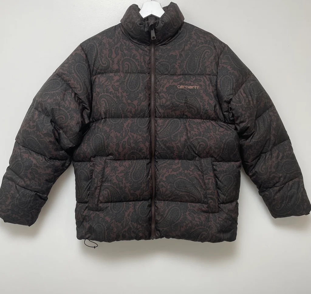 Carhartt Springfield Puffer Jacket Paisley Brown Black Mens M New With Tag